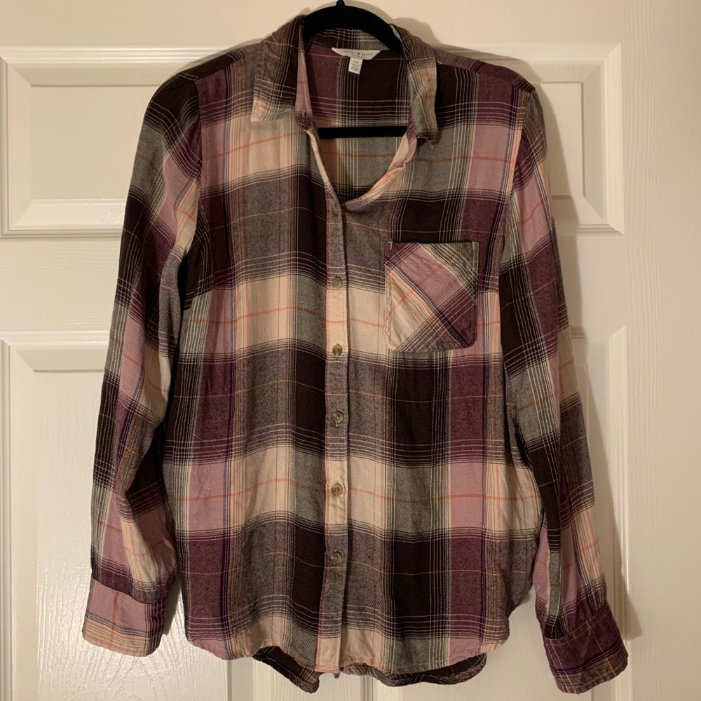 Lucky Brand Button Down Plaid Tunic
